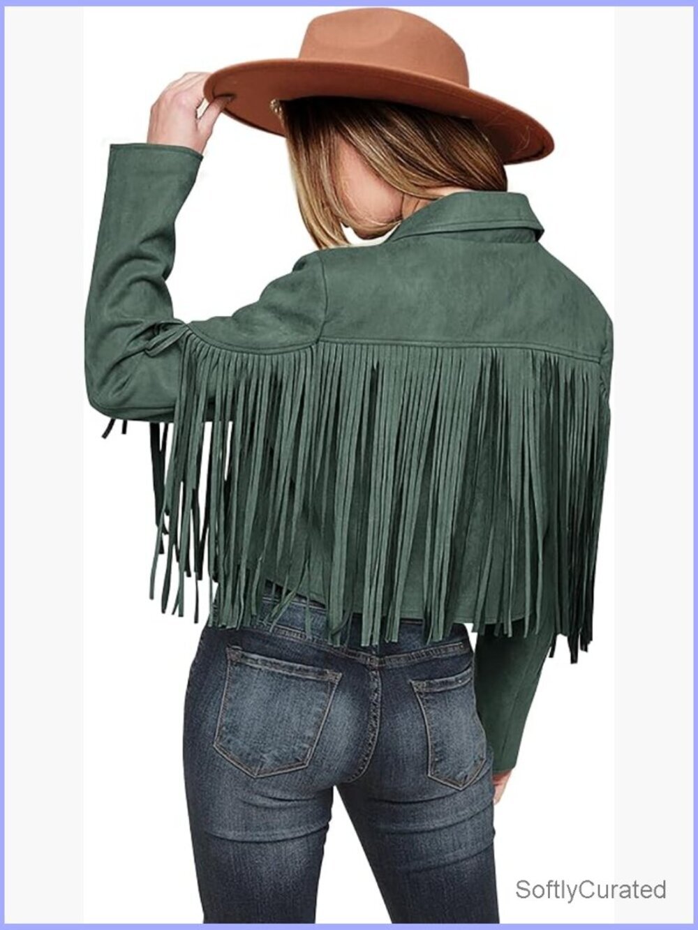 Fringe Faux Suede Cropped Motorcycle Jacket Coat - Picture 1 of 7